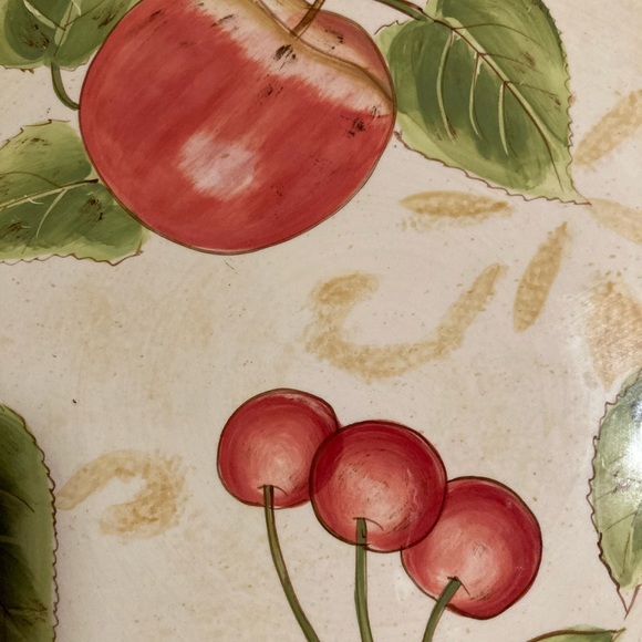 Gates Ware Laurie Gates Cake Stand Cherries Apples Plums - Picture 3 of 5